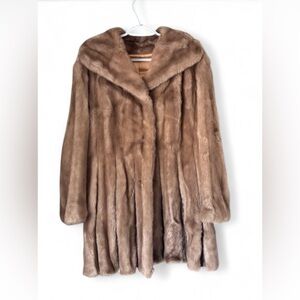 Tissavel vintage faux fur trench coat imported from France L/XL